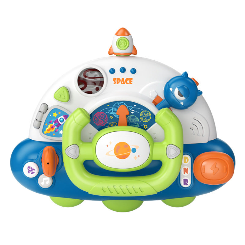 Children's Simulation Co-pilot Music Car Steering Wheel Early Education Toys