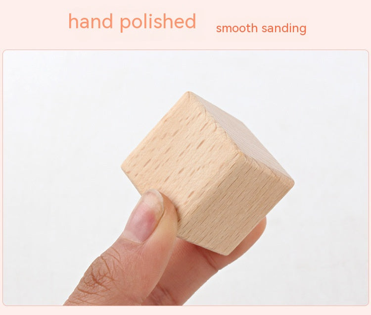 Children's Wooden Wood Box Beech 22 Logs Biteable Assembled Building Blocks Early Education Educational Toys